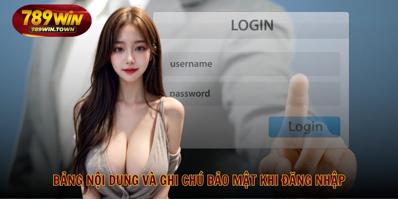 Bảng nội dung và ghi chú bảo mật khi đăng nhập